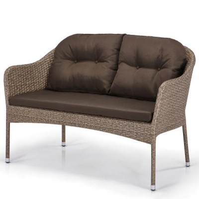 Плетеный диван из искусственного ротанга S54B-W56 Light brown фото