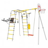 Дачный комплекс Fitness + ФАНЕРНЫЕ качели Romana 103.20.05 (серый/жёлтый)