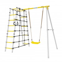 Дачный комплекс Romana D1 + ПЛАСТИКОВЫЕ качели 103.31.06 (серый/жёлтый)