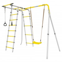 Дачный комплекс Лесная поляна 3 + ПЛАСТИКОВЫЕ качели Romana R 103.26.05 (серый/жёлтый)