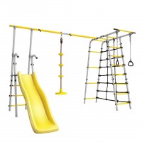 Дачный комплекс Богатырь Плюс 2 + ДИСК качели Romana 103.12.06 (серый/жёлтый)