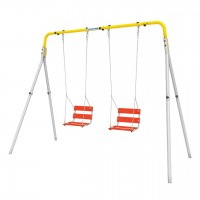 Качели двойные + ЦЕПНЫЕ качели Romana R.103.28.04 (серый/жёлтый)