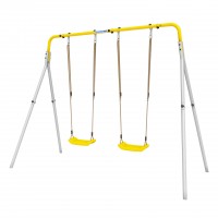 Качели двойные + ПЛАСТИКОВЫЕ качели Romana R.103.28.04 (серый/жёлтый)