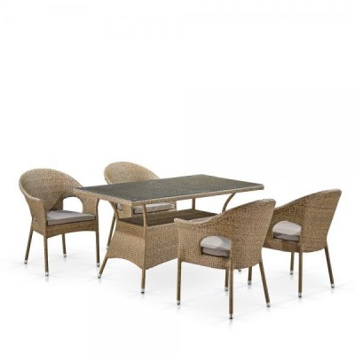 Комплект плетеной мебели T198B/Y97B-W56 Light Brown (4+1) фото