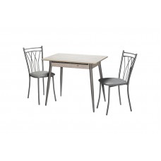 Комплект обеденной мебели Стол Бостон Наоми + стулья Премьер Бенгал Серый