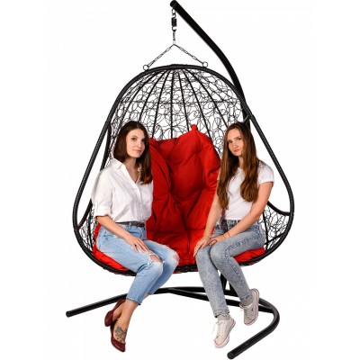 Двойное подвесное кресло BiGarden Primavera Black, красный фото