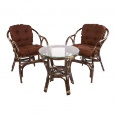 Комплект мебели кофейный из ротанга TERRACE Set (стол + 2 кресла), 11/05 Б