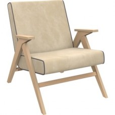 Кресло для отдыха Импэкс Вест натуральное дерево  Verona vanilla, кант Verona antrazite grey