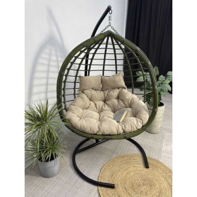 Подвесное двухместное кресло-кокон HASTA бамбук фото