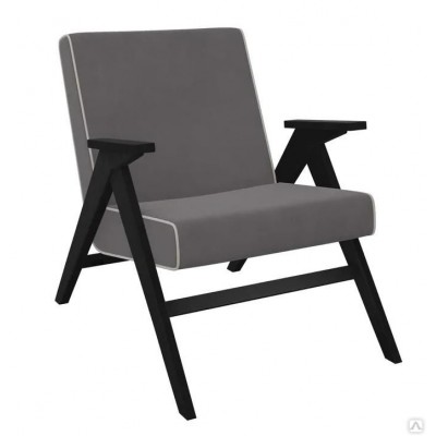 Кресло для отдыха Импэкс Вест венге  Verona antrazite grey, кант Verona light grey фото