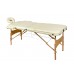 Складной 3-х секционный деревянный массажный стол BodyFit, кремовый 70 см фото