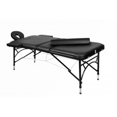 Складной 3-х секционный алюминиевый массажный стол BodyFit, черный 60 см