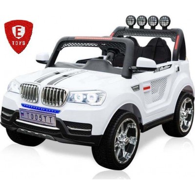 Двухместный детский электромобиль Electric Toys BMW X5 Lux 12V (белый) 10Ah с дугами фото