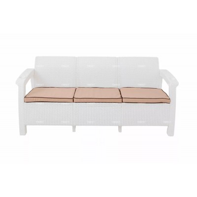 Трехместный садовый диван TWEET Sofa 3 Seat белый фото