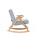 Кресло-качалка Вест Дуб Шпон, ткань Fancy 85, кант Fancy 37 8 фото