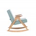 Кресло-качалка Вест Дуб, ткань Soro 34, кант Soro 86 7 фото