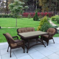 Комплект мебели из искусственного ротанга T130Br/LV520BB Brown/Beige