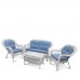 Комплект мебели из искусственного ротанга LV-520 White/Blue 1 фото