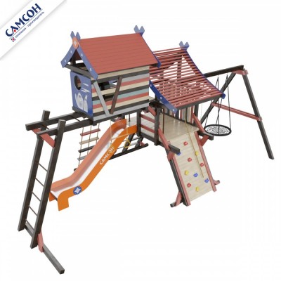 Детская площадка Хижина Корсика, фиолетово-оранжевый фото