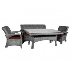 Комплект садовой мебели KORILIUS с прямоугольным столом, серый