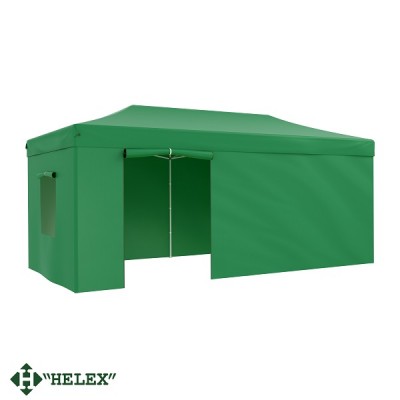 Тент-шатер быстросборный Helex 4366 3x6х3м полиэстер зеленый фото