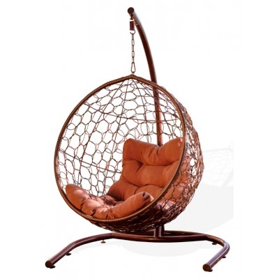 Подвесное кресло-кокон Риторика Либра, коричневое фото