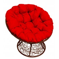 Садовое кресло из ротанга Папасан Papasan коричневый, красный