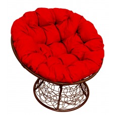Садовое кресло из ротанга Папасан Papasan коричневый, красный