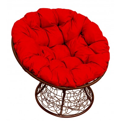 Садовое кресло из ротанга Папасан Papasan коричневый, красный фото