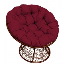 Садовое кресло из ротанга Папасан Papasan коричневый, бордовый