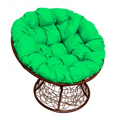Садовое кресло из ротанга Папасан Papasan коричневый, зеленый фото
