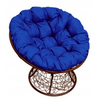 Садовое кресло из ротанга Папасан Papasan коричневый, синий