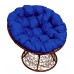 Садовое кресло из ротанга Папасан Papasan коричневый, синий 1 фото