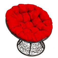 Садовое кресло из ротанга Папасан Papasan черный, красный