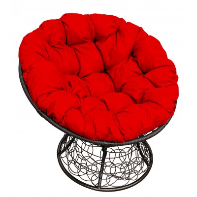 Садовое кресло из ротанга Папасан Papasan черный, красный фото