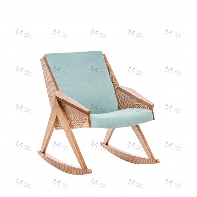 Кресло-качалка Амбер Д Дуб шпон, ткань Soro 34 фото
