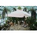 Профeссиональный зонт для кафе MAESTRO 300 квадратный с воланом и базой, бежевый 2 фото