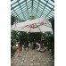 Профeссиональный зонт для кафе MAESTRO 300 квадратный с воланом и базой, бежевый 1 фото
