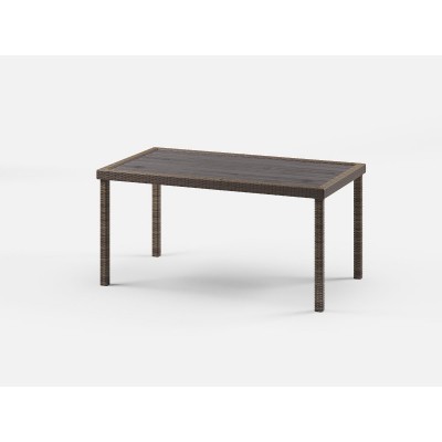 Обеденный стол из искусственного ротанга Кингстон Макси 160х90 см, Dark Brown 77343 фото