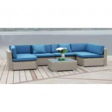 Плетеный модульный комплект мебели YR822C Grey/Grey YR822C Grey/Blue