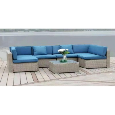 Плетеный модульный комплект мебели YR822C Grey/Grey YR822C Grey/Blue фото