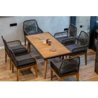 Комплект мебели из акации CHLOE с кофейным столом серый