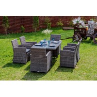 Обеденный комплект FIONA из искусственного ротанга серый