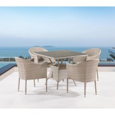 Комплект плетеной мебели из искусственного ротанга T190B/Y350A-W85-90x90 Latte 4Pcs