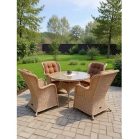 Комплект садовой мебели Amarant 4 с круглым столом d130 см, бежевый