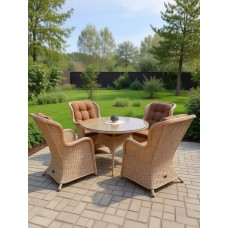 Комплект садовой мебели Amarant 4 с круглым столом d130 см, бежевый