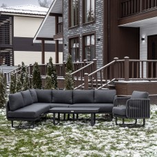 Лаунж-зона ADRIAN с угловым диваном из алюминия