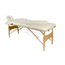 Складной 2-х секционный деревянный массажный стол BodyFit, бежевый