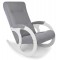 Кресло-качалка Бастион 3 (серое Мемори 15) Белые ноги