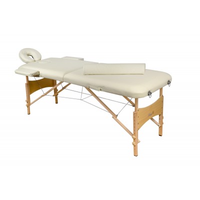 Складной 2-х секционный деревянный массажный стол BodyFit, бежевый (70 см) фото
